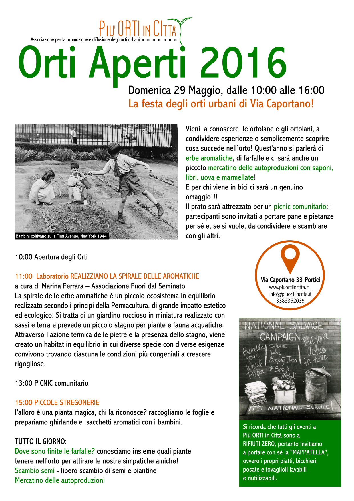 programma orti aperti 2016